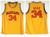 Mens Len Bias 34 Northwestern Wildcats High School Basketball Jersey Дешевые 1985 Мэриленд Терпс Len Bias College Сшитые баскетбольные рубашки