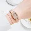 Avanços de pulso 2022 Ladies Steel Band Watch Quartz Square Dial Diamond Diamond Luxury Bracelet Watches