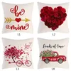 Valentine Plaid Pillow Case Love Heart Pattern 18 Inches Throw Pillow Covers for Valentines Day Sofa Home Decor