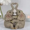 1 par figurer dekorativa harts miniatyr djur par skulptur staty djur skrivbord dekoration