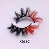 3D faux mink lashes color false eyelashes thick and exaggerated eyelash personality fake lashes beauty eye lash extension