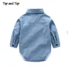 e Top Toddler Baby Boys Gentleman Clothes Set Pagliaccetto a maniche lunghe + Bretelle Pantaloni 2 pezzi Abiti casual per feste di nozze 210309