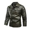 Män PU Läder Jackor Bomber Coat Spring Höst Windbreaker Male Herrkläder Biker Motorcykeljacka Vintage Outwear LX121 211009