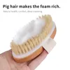 Wooden Oval Bath Brush Dry Skin Body Natural Health Soft Bristle Massage Bath Shower Bristle Brush SPA Body Brush Without Handle DH8888