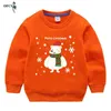 Christmas Christmas Sweter Jesień Nastolatki Ubrania Chłopiec I Dziewczyna Cartoon Print Z Długim Rękawem Koszulka Baby Casual Cotton Pullover 211104