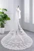 Brudslöjor Casamento White/Ivory Lace Edge 2-skikt Tulle Long Wedding Veil med kammtillbehör