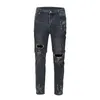 Dueweer Swag Lavato Distrutto Jean Streetwear Ginocchio Foro Biker Jeans Uomo Trend Moda Splash Ink Jeans Skinny Pantaloni per Uomo2997