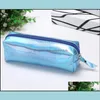 Fodral Bags Office Business Industrial Iridescent Laser Case Kvalitet PU Tillbehör Stationery Present Pencase Cute Pencil Bag Box School Tool