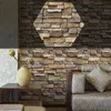 Bakgrundsbilder Heminredning 3D PVC Träkornvägg klistermärken Papper Brick Stone Wallpaper Rustik Effekt Selfadhesive Sticker Room2209045