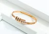 Unique Zircon Design Stylish Bracelet Bangles Cuff for Women Girls Rose Gold Plated Titanium Steel Bracelets Christmas Gift