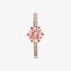 925 Sterling Silber 2021 Neues Herbst Pink Sample Crown Solitaire Ring für Frauen Marke Originalringe Schmuckgeschenk