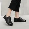 여성 oxfod 신발 라운드 발가락 레이스 최대 가죽 신발 검은 로리타 신발 낮은 발 뒤꿈치 brogue mujer 봄 가을 8807n