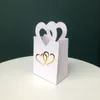 Walentynki Love Heart Hand Paper Boxes Hot Silver Hallow Candy Tea Torby Ślubne Pudełko HH21-874