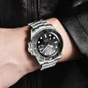 Ligeデザイン自動メカニカルウォッチメンズトップブランドのステンレススチールサファイアスポーツウォッチ贅沢100メートル防水男性腕時計+ボックス210527