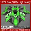 OEM KAYWORK FÖR KAWASAKI NINJA ZX1000 ZX-10R ZX1000CC 06-07 MOTO BODY 14NO.11 ZX 10R 10 R 1000 CC 1000CC 2006 2007 ZX10R 06 07 ZX1000C 2006-2007 Fairings Green Black