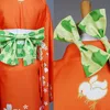 أنيمي سوبر Danganronpa 2 hiyoko saionji kimono cosplay زي البالغين النساء البرتقال فستان كيمونو هالوين kostuums q0821263l