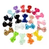 2 20 polegadas Bebê Bow Hairpins Pequenos mini Grosgrain Ribbon Arcos de Cabelo Grips Crianças Girls Clipes Sólidos Crianças Acessórios Cores