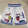 Męskie drużyny Koszykówka Krótki Wysokiej jakości USA Wschodni czarno -biały kolor Sport Szygowane spodnie Hip Pop Pants z kieszonkową Swea