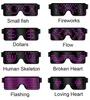 LED-Party-Brille, 8 Modi, schnelles Blinken, USB-Ladung, Neon-Brille, dynamisches leuchtendes Licht, Festival-Party-Sonnenbrille, Party-Dekoration, CCA7087