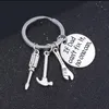 Mini Narzędzia Wisiorek Key Chain Tata Papa Grandpa Klucz Uchwyt Młotek Klucz Klucz Brelok Dla Mężczyzn Ojca Dnia Prezenty