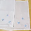 Conjunto de 12 lenços para mulheres Branco Puro Ramie Tecido Hankies Hemstitched Border Shell Bordado / Netuno / Conch 13 "X13"