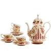 British Elegant Keramik Kaffekopp Ställ Kreativ Vacker Princess Gorgeous Dress Porslin Tea Pot Bröllopsgåva