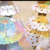 3-warstwowa stojak ciastko okrągłe kartonowe bubka Uchwyt Składany Dziecko Prysznice Urodziny Wedding Party Decor Deser Dostawy Stole Y200618