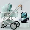 Baby Strollers# High Designer Landscape 3 in 1 with Car Seat and Luxury Infant Set Born Trolley Suit Brand Value for Money breathable