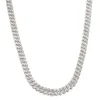 Chains Hip Hop 14MM 3 Row Baguette Brass Cubic Chain Necklace Zircon CZ Necklaces Bling For Men Women Jewelry