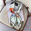 Scarves Brand Cartoon Poker Print Bag Strap Scarf Narrow Womens Spring Silk Female Head Headwear Long Ribbon