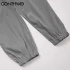 Gonthwid reflexivo harem corredores calças streetwear homens hip hop hop hopajuku casual sweatpants moda solta elástica cintura calças 210715