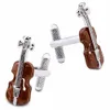 Nyhetsmusikutrustning Manschettknappar Brown Violin Manschettknappar för Mens Luxury med presentförpackning