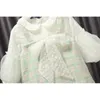 Toddler Kız Güz Giysi Sonbahar Elbise Papyon Ekose Yeşil Pembe Uzun Kollu Prenses Çocuklar E20361 210610