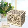 Gift Wrap DIY Wooden Wedding Card Box With Lock And Slot For Rustic Decoration SLC88