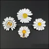Pins, Brooches Jewelry Fashion Daisy Flower Enamel Cartoon Pins Badges Bags Kids Metal Pin Gifts Brooch Diy Clothes Hat Backpack Drop Delive