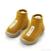 Eerste wandelaars kinderen ademend katoen gebreide schoenen geboren antislip vloer sokken Unisex baby kinderen indoor antislip rubber