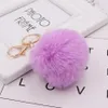 26 Stijlen kleurrijke pom poms sleutelhangers charm faux bont pluizige bal pompoms sleutelhang voor meisjes vrouwen mode feest gunsten geschenken