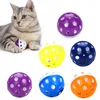 Pet Toys Hollow Plastic Ball Pet Cat Ball Toy With Bell Cute Bell Voice Plastic Interactive Ball Tinkle Puppy Playing Toys SN2402