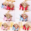 Bling Bling Crystal Llaveros Animal Elefante Colgante Metal Llavero Elefante Llavero Metal Llavero Ring Pequeño Regalo