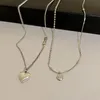 Hänge halsband Origin Summer Fashion Asymmetry Love Heart Necklace For Women Girls Star Round Beaded Metal Geometric Jewelry