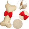 Sublimering Julstrumpor Pet Dog Bone Strumpor Med Bowknot Eldstad Sock Hängande Festival Party Present