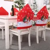 Housses de chaise 1 pièces décoration de noël père noël chapeau rouge couverture arrière pour la fête à la maison vacances dîner Table décor