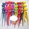 Chopsticks 100 Pair Mixed Colors Cartoon Kids Children Gift Study Exercise Silicone Head