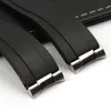 Klockarmband Högkvalitativ 20 mm anslutning i rostfritt stål Böjd ändlänk ändlänk bara för rollband Gummiläderband