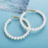 Boucles d'oreilles en perles artificielles pour femmes, cerceau Huggie Ai Yi, créatif, rétro, Simple, Ins, la même boucle d'oreille, mode pour femmes