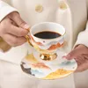 Bone China Vergulde Coffee Cup Saucer Set English Afternoon Teacups Coffee Pot Sugar Bowl