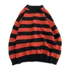 Women's Sweaters Women Striped Sweater Autumn Winter Warm Long Sleeve Streetwear Knitted Oversized Unisex Round Neck Casual Jumpers