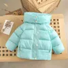 1-6 years winter boy plaid turtleneck hooded padded jacket fashion plus thick cotton girl coat children casual warm outerwear 211027