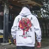 Hip Hop Men Hoodie Sweatshirt Hoodie Streetwear Autumn Winter Fleece Hip-hop Style of Chinese characters The samurai 201126