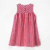 Enfants Vêtements d'été Coton Filles Grille Robe Rouge Plaid Robes Lâches Sans Manches Adolescents Vêtements Décontractés Enfant Filles Costume Q0716